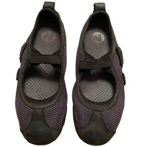 MERRELL Women’s 9.5 Relay Tour Black Mary Jane Mesh Flats Walking Shoes